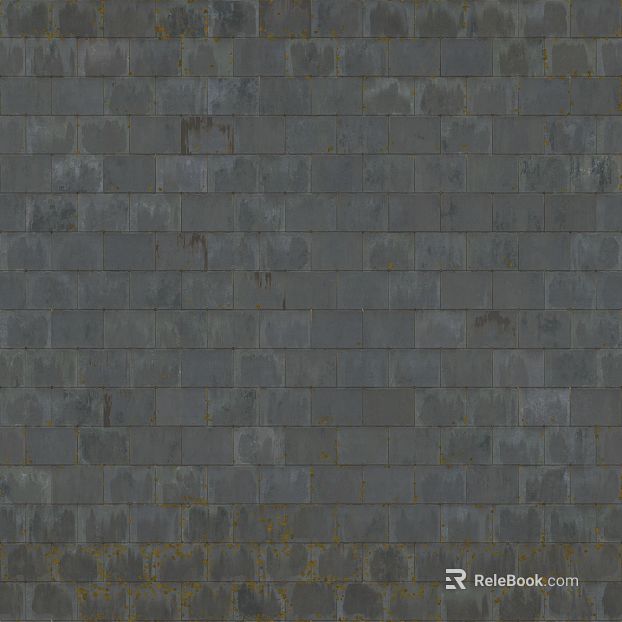 Green gray antique tile roof building materials texture