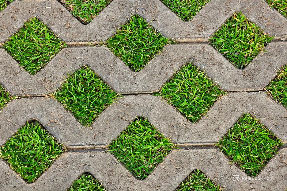 grass-planting brick texture