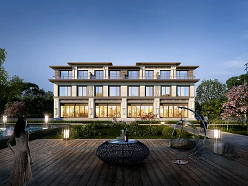 New Chinese Townhouse Outdoor Scene texture (ID:ffaeh776439)