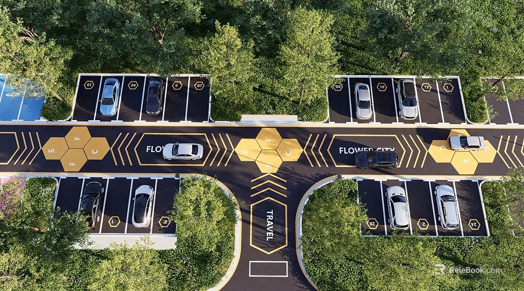 Black and yellow sign park parking lot pavement texture