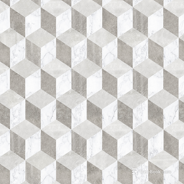 Marble geometric patchwork pavement texture