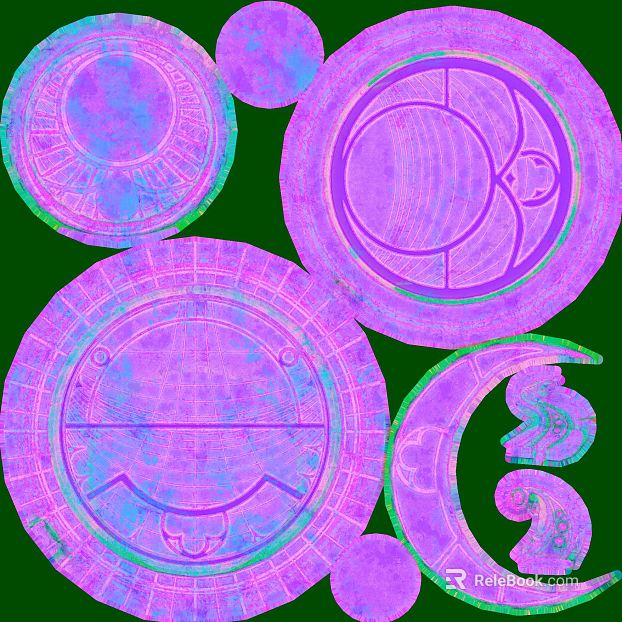 Purple Neon Magic Rune Decorative Sticker texture