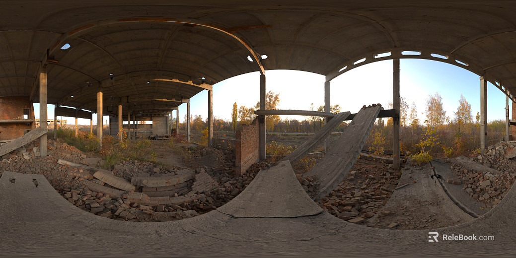 Indoor abandoned space HDR texture