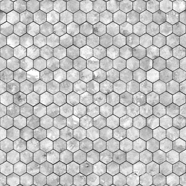 Hexagonal brick honeycomb black and white seamless texture