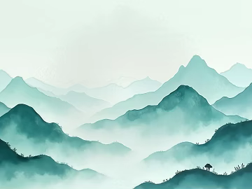 Zen green landscape decorative painting 3d model