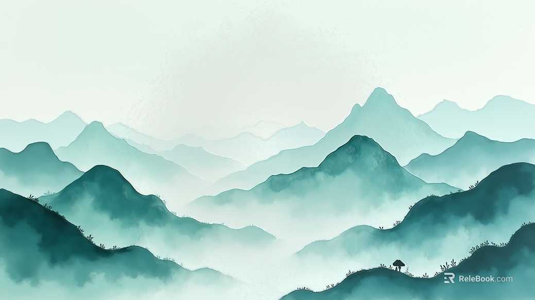 Zen green landscape decorative painting texture