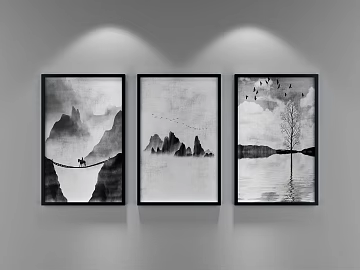 landscape painting 3d model