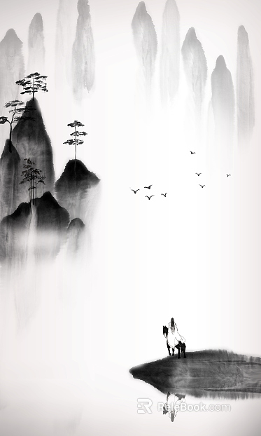 chinese landscape painting texture