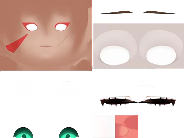 Two-dimensional character facial features components texture (ID:ffaeh556196)