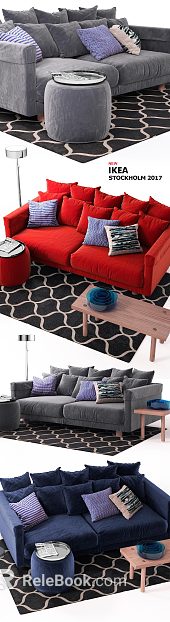 IKEA modern flannel sofa combination texture
