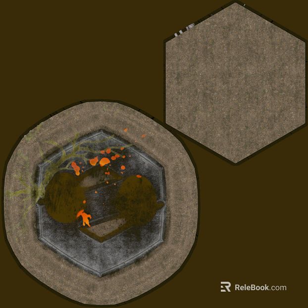Dark gray ancient well cement platform texture