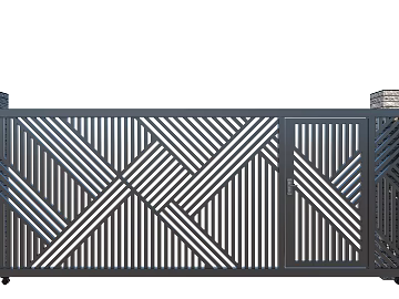Deep gray modern metal gate courtyard entrance door texture (ID:ffaeh383784)