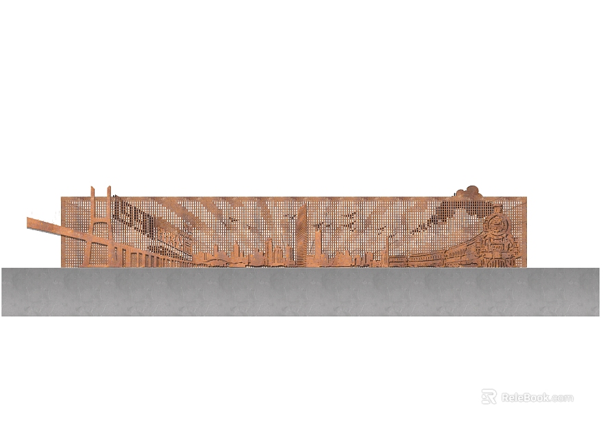 Rust Perforated Metal Sheet Landscape Decoration texture