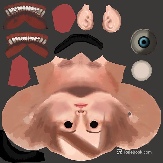 Light skin figure facial features texture