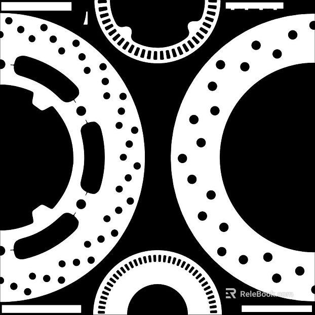 Black and white metal perforated plate mechanical parts texture