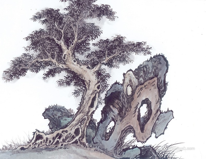 Ancient Tree Decorative Painting texture