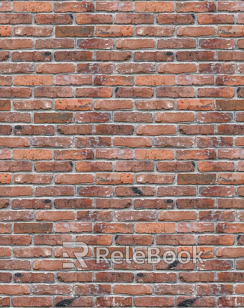 Brick wall red I-shaped wall brick texture