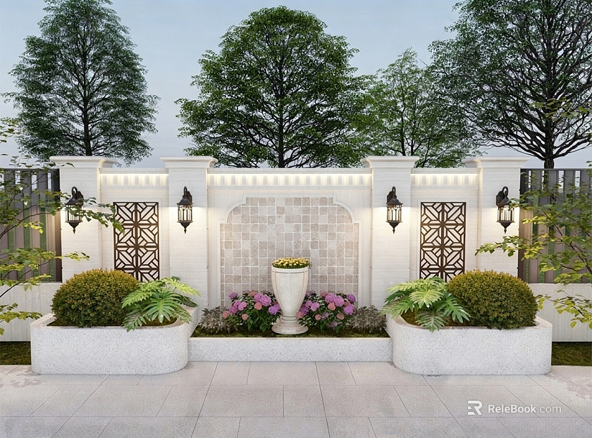 Light beige stone courtyard wall texture