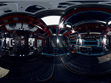 Sci-fi Cyberpunk Spaceship Corridor HDR texture (ID:ffach103938)