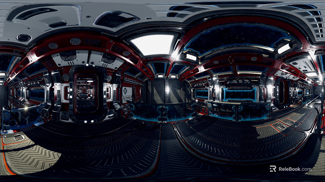 Sci-fi Cyberpunk Spaceship Corridor HDR texture