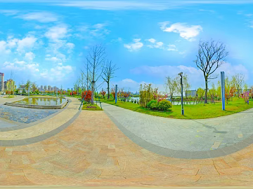 HDR ecological greening garden panorama texture (ID:ffach306503)