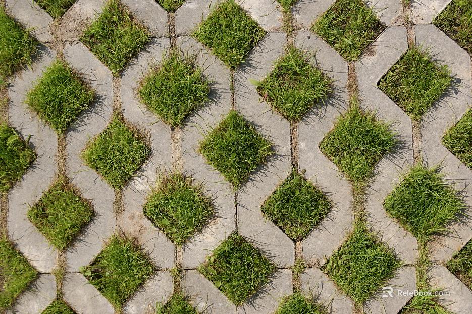 grass-planting brick texture