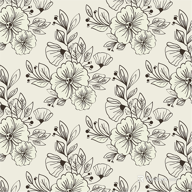 Modern Pastoral Wallpaper Retro Floral Pattern texture