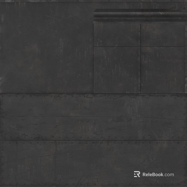 Dark gray distressed metal panel, industrial-style wall texture