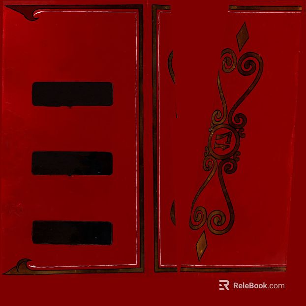 Vintage red gold carved door panel texture