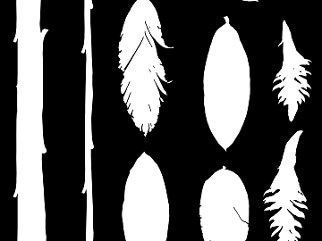 Black and white foliage plant silhouette texture (ID:ffaeh806339)