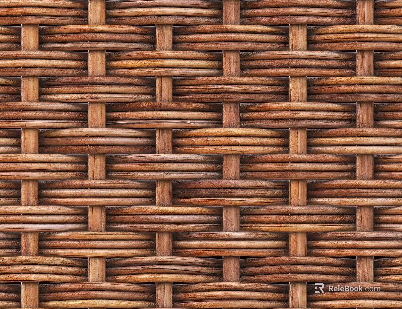 Rattan and willow weaving, woven products texture