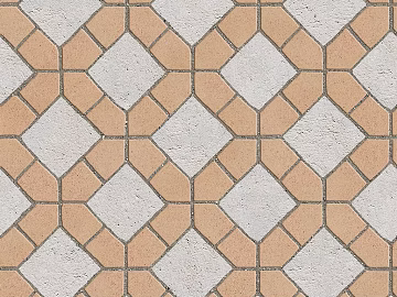 Pottery Tile Geometric Patchwork Floor Tile Sidewalk Road Ground Square Paving texture (ID:ffach708900)