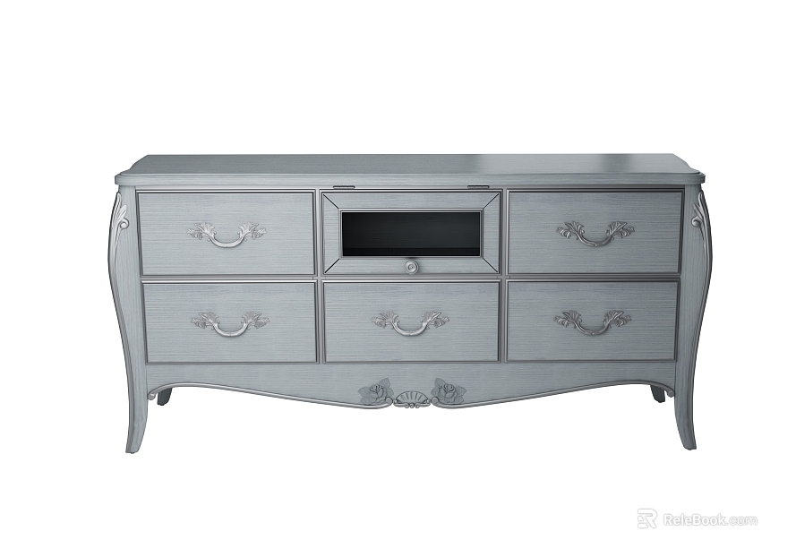 French Gray Blue Wooden TV Cabinet texture