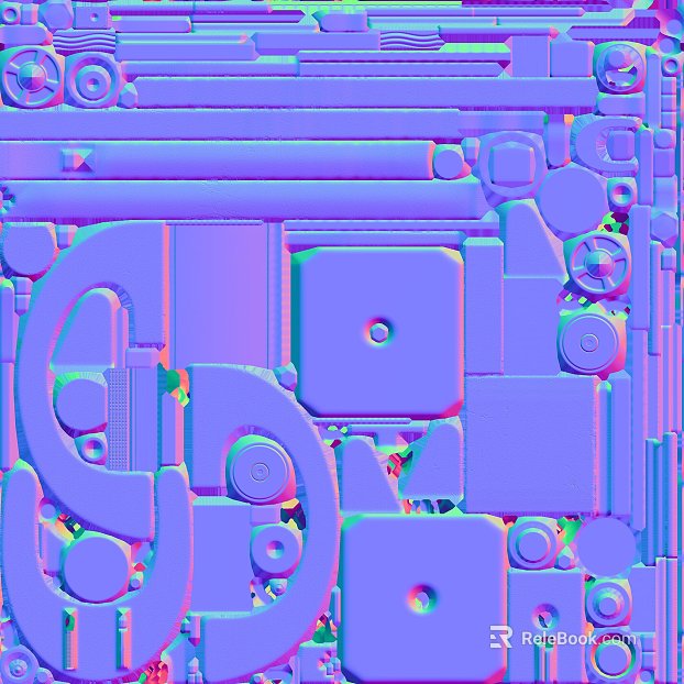 Cyberwind purple blue mechanical texture background wall texture