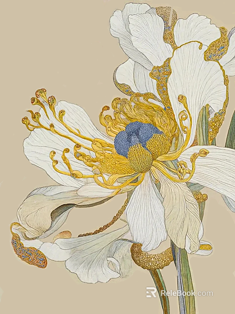 Chinese painting Flower painting texture