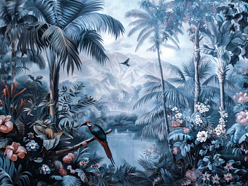 European Literary Plants Tropical Rainforest Wallpaper texture (ID:ffach075906)