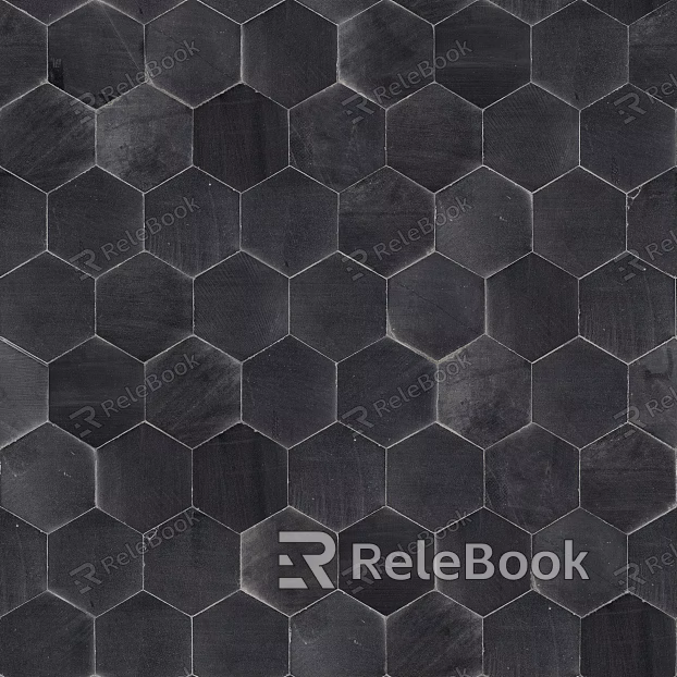 Hexagonal Brick Black Hexagonal Brick Seamless texture