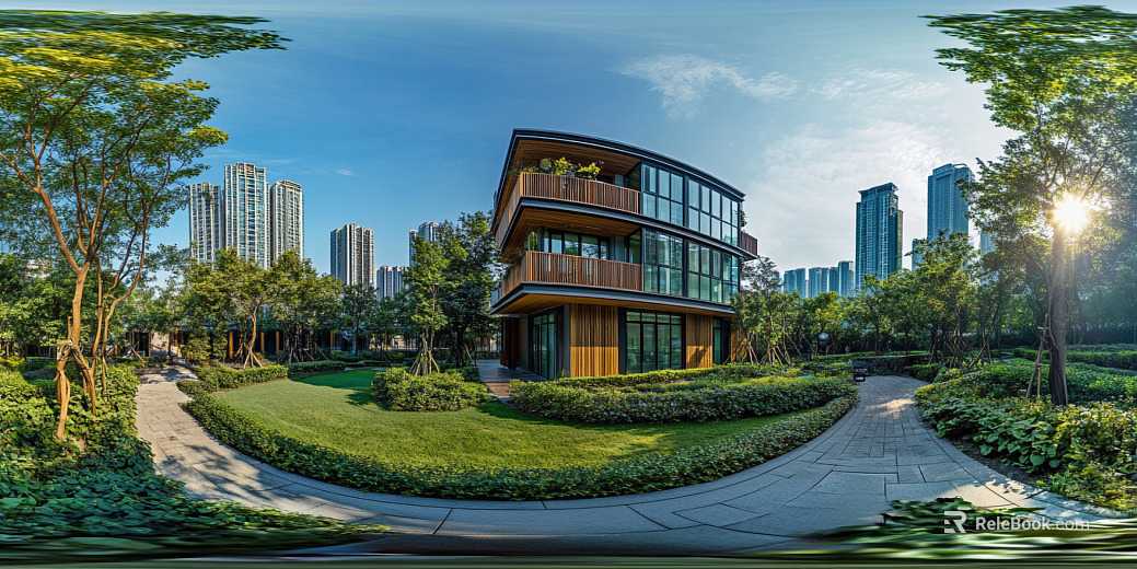 HDR modern cell daytime panorama texture