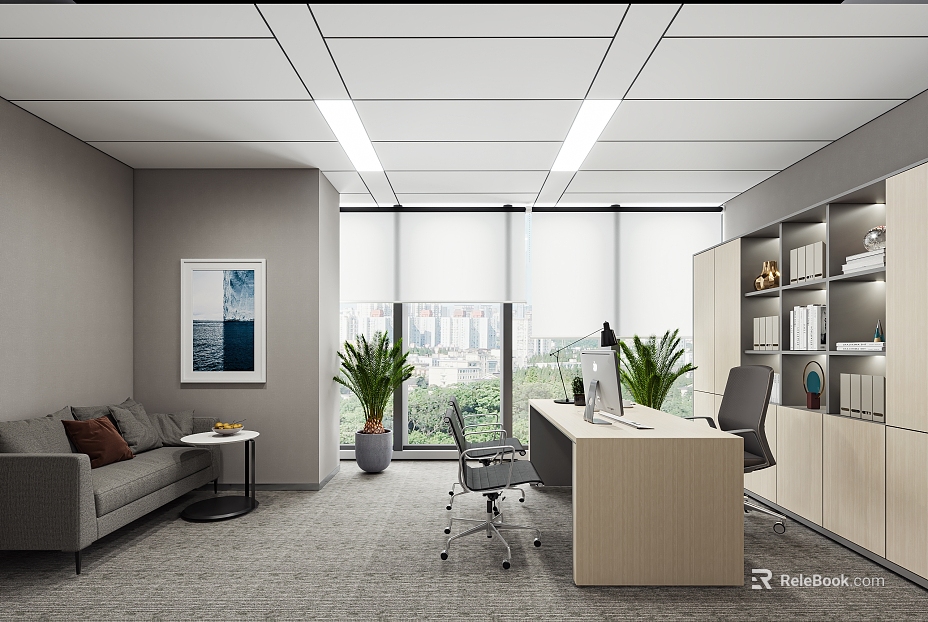 Modern gray carpet office space texture