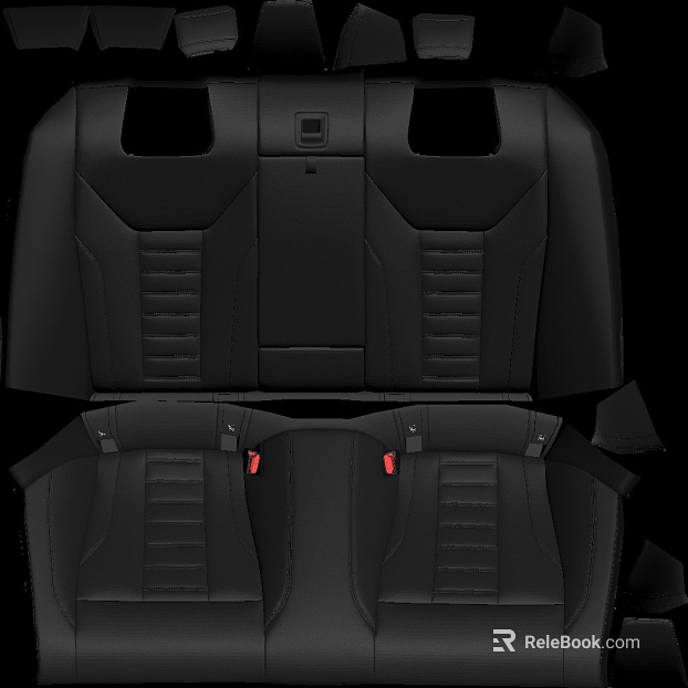 Black fine-grain leather car seats texture