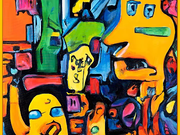 Abstract style figure group portrait decorative painting texture (ID:ffaeh707876)