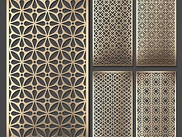 Light Luxury Bronze Metal Carved Entrance Partition texture (ID:ffaeh275034)