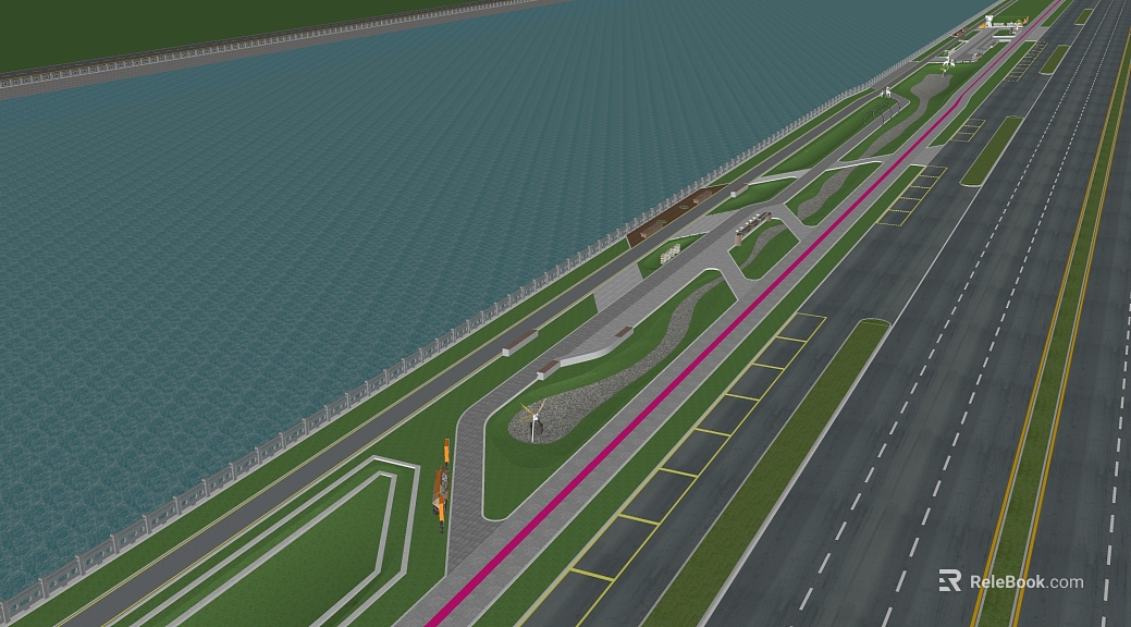 Waterfront Highway Outdoor Scene texture