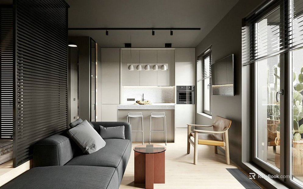 Modern Style Light Grey Home Decoration Guest Kitchen Space texture
