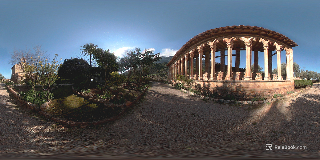 European-style outdoor promenade building day HDR texture