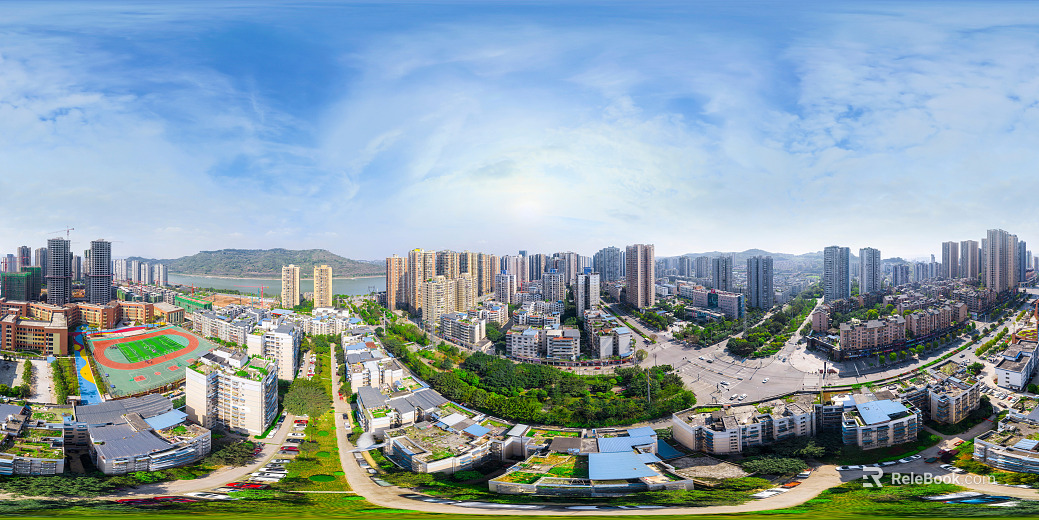 HDR urban ecological greening panorama texture