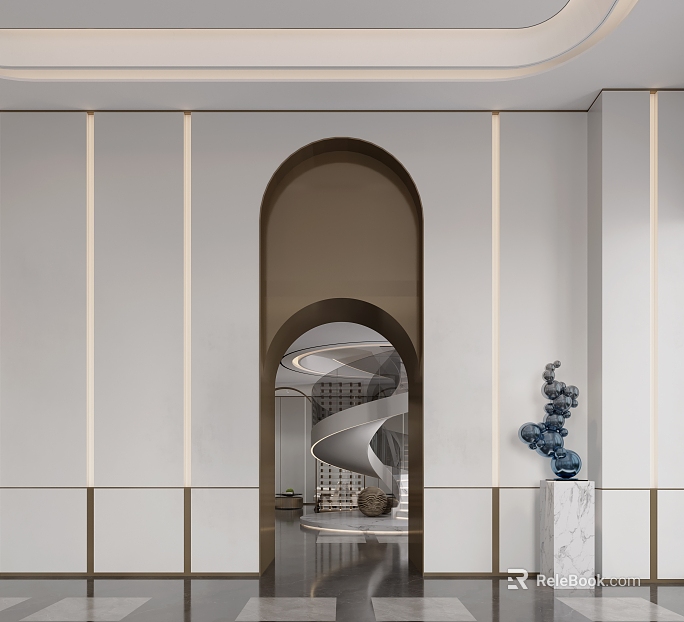 Light Luxury Style Rice White Wall Panel Entrance Background texture