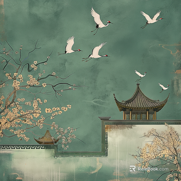 New Chinese Hanging Painting texture