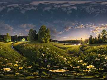 Outdoor Grassland Landscape Dusk Cloudy HDR texture (ID:ffach651515)