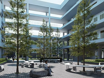 Modern Grey Campus Atrium Recreation Area texture (ID:ffaeh384524)